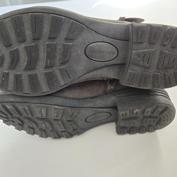 Rockport Cobb Allen Grey leather mid calf Brooke biker moto winter boots Sz 9 - Picture 5 of 10